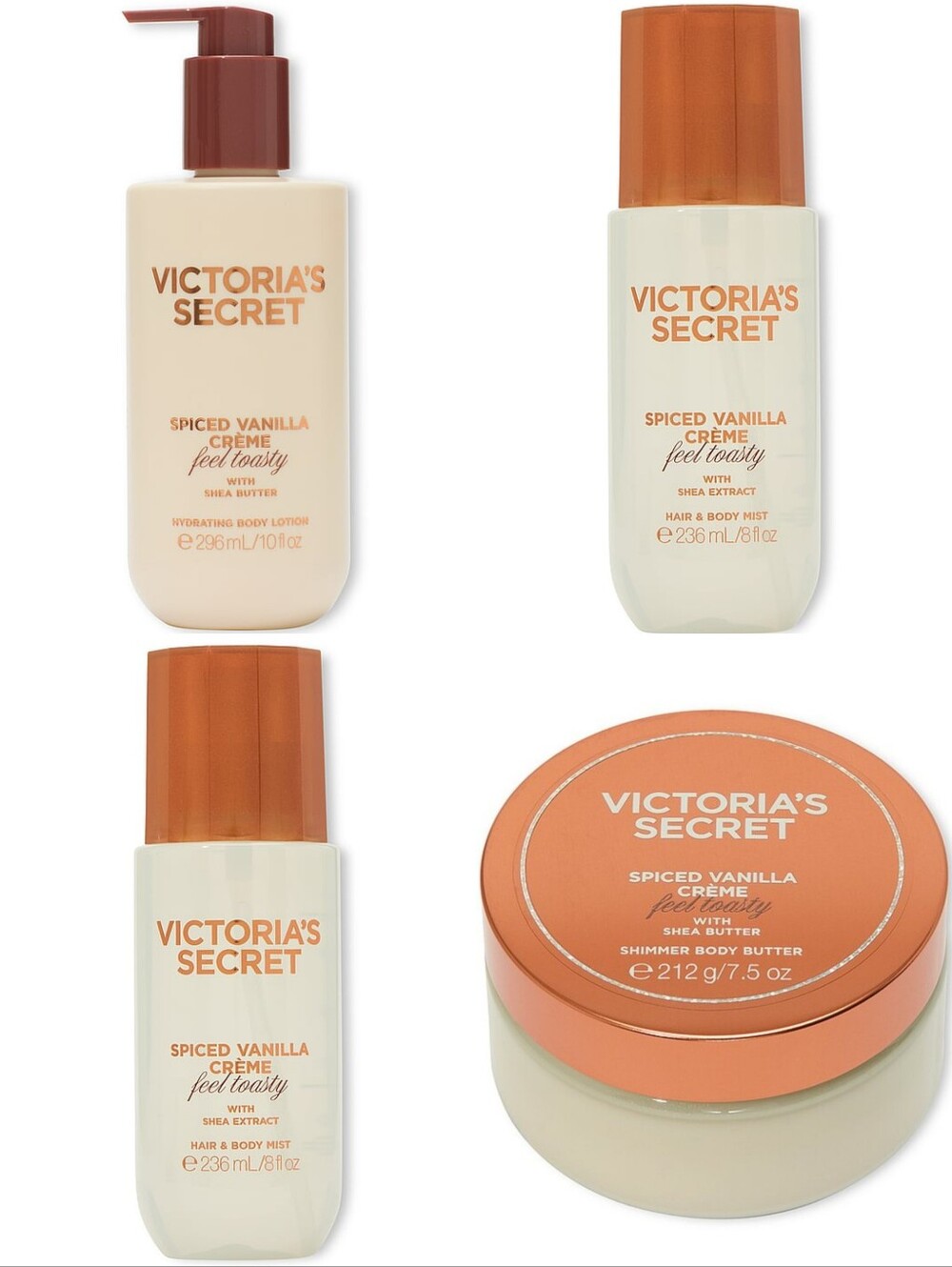 Victoria's Secret Spiced Vanilla Crème 4 Piece Body Care Set NEW RARE
